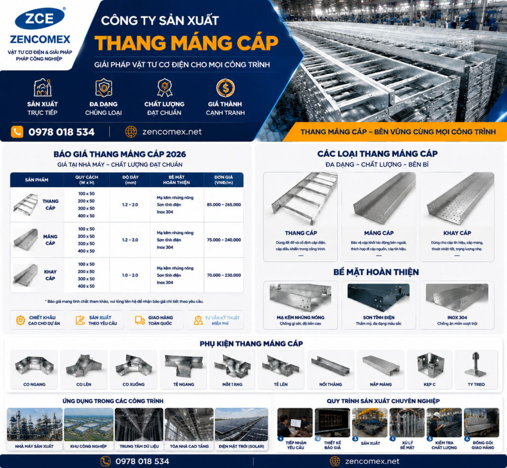 Nhà máy sản xuất thang máng cáp Zencomex