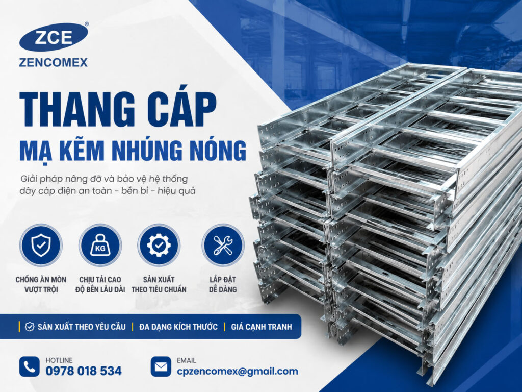 Thang cáp mạ kẽm nhúng nóng Zencomex