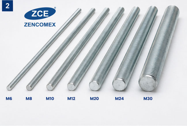 Các loại thanh ren mạ kẽm M6 M8 M10 M12 ZENCOMEX