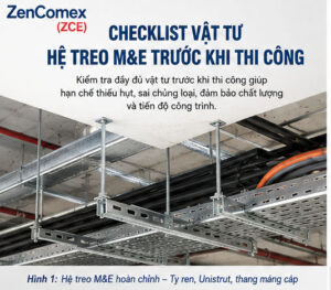 Checklist vật tư hệ treo M&E trước khi thi công