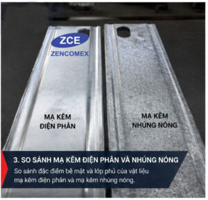 Mạ kẽm điện phân và mạ kẽm nhúng nóng – ZENCOMEX ZCE