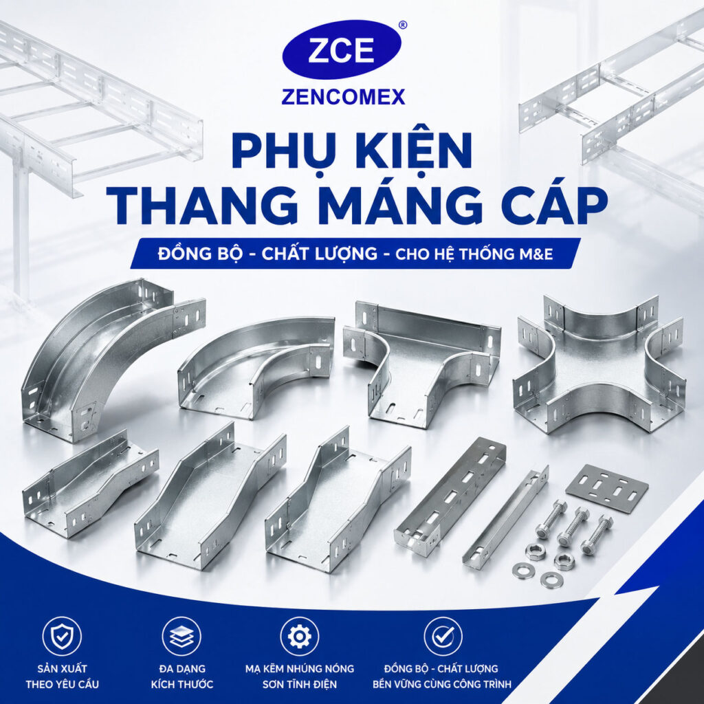 Phụ kiện thang máng cáp ZENCOMEX ZCE cho hệ thống M&E
