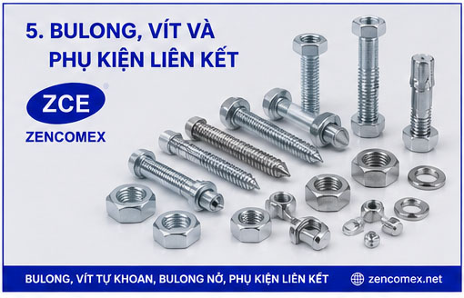 Bulong vít và phụ kiện liên kết dùng cho công trình M&E