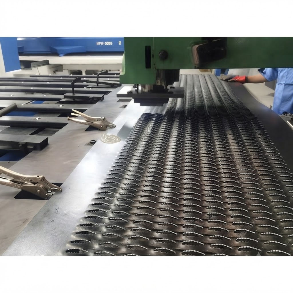 Gia công cắt và tạo hình tấm sàn thép dập lỗ kim cương theo yêu cầu