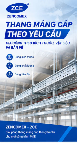 Thang máng cáp sơn tĩnh điện theo yêu cầu