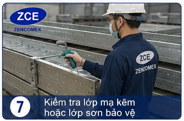 kiểm tra lớp mã kẽm , sơn bề mặt