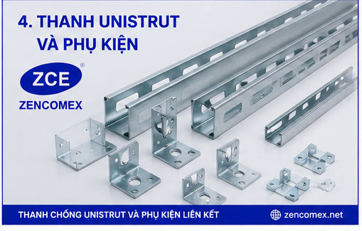 Thanh Unistrut và phụ kiện liên kết hệ thống M&E