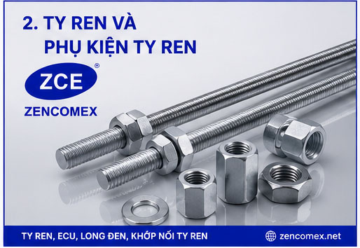 Ty ren và phụ kiện ty ren dùng trong hệ treo M&E